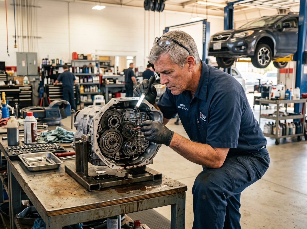 Certified transmission technician at work in Roswell